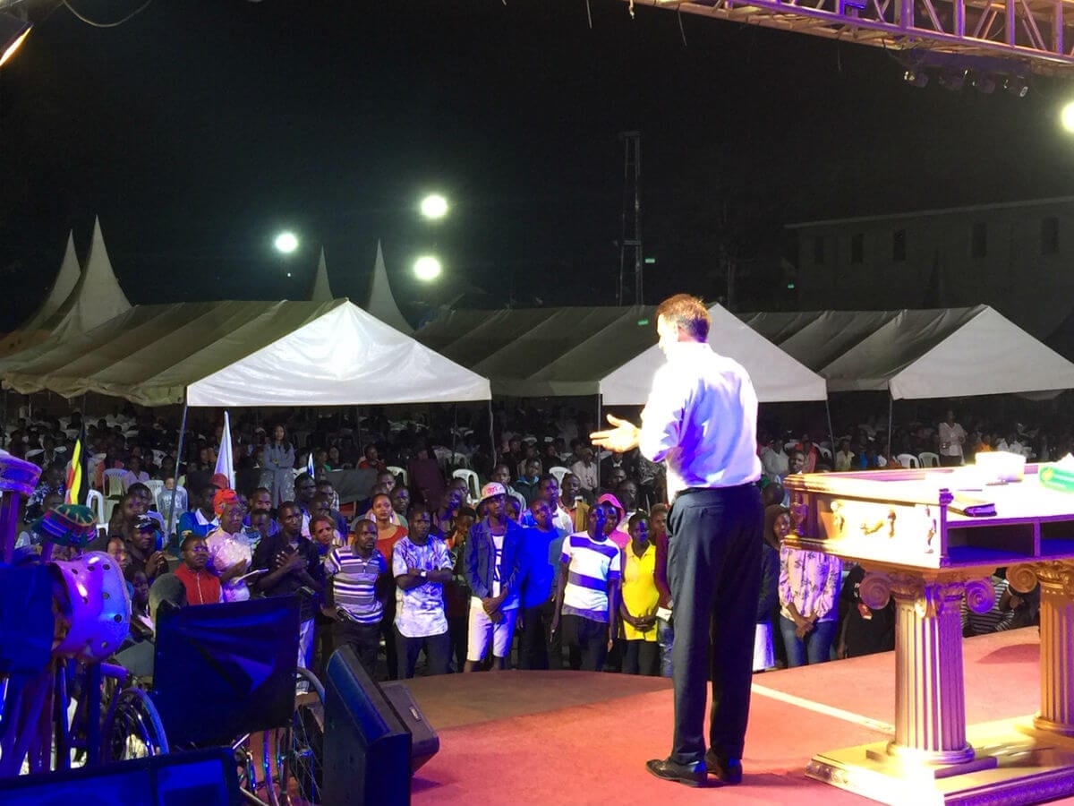 Robert Preaching in Uganda